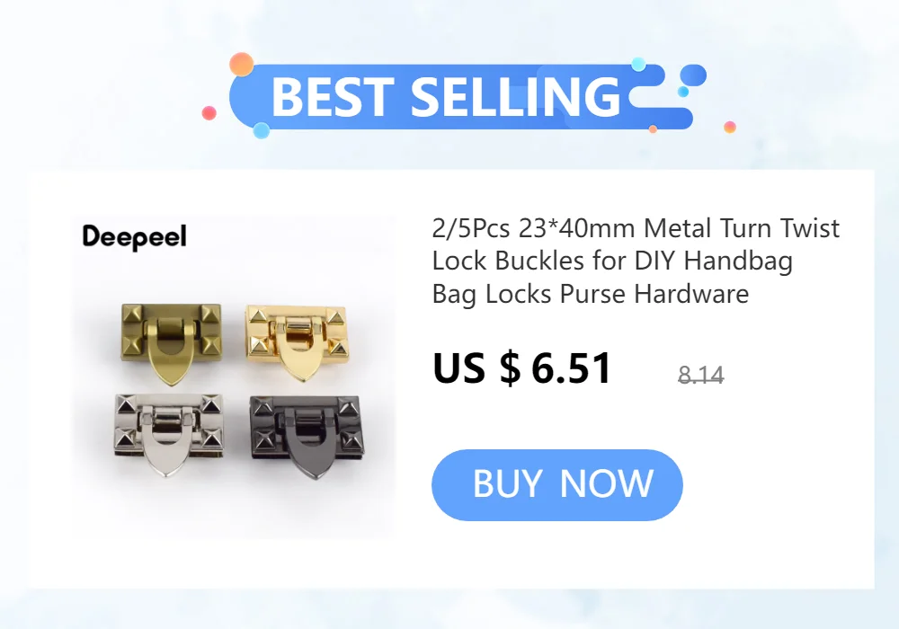 2/5Pcs Deepeel 40X45mm Metal Snap Lock Handbag Clasps Closure Buckle DIY Purse Twist Turn Locks Bags Replacement Accessories