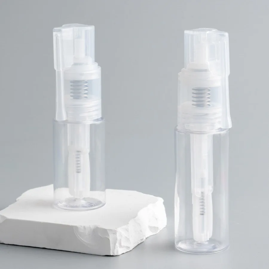 2pc Refillable Powder Spray Bottle, Durable Clear Plastic Dispenser for Loose Glitter & Dry Powders Precision Long-Nozzle Design