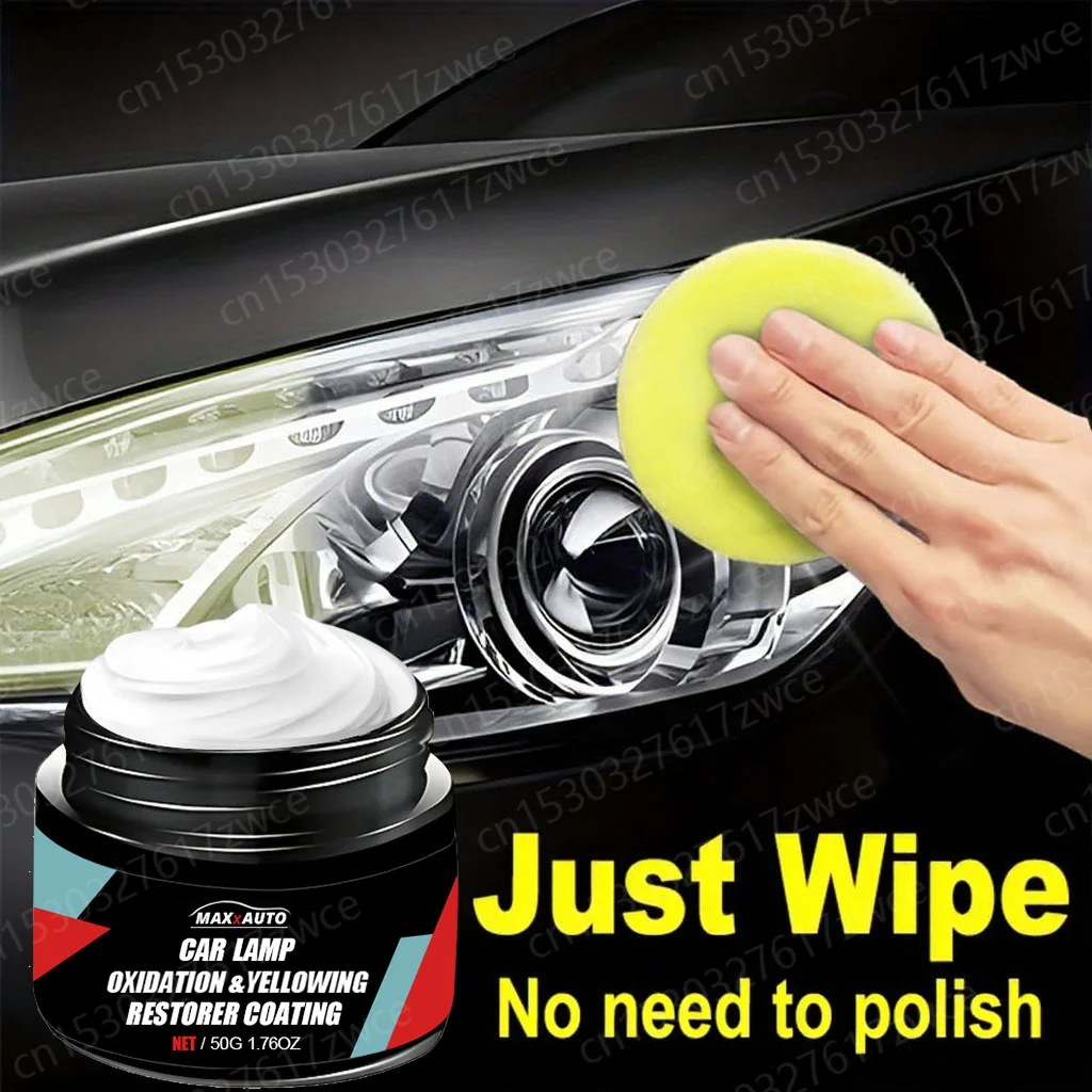 Car Headlight Restoration Polishing Kit - Scratch Remover & Oxidation Cleaner Repair Paste for Headlamp Assembly