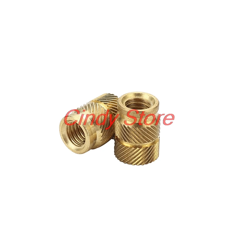 50Pcs  M4 SL-type Double Twill Knurled Injection Brass Nut Brass Hot Melt Inset Nuts Heating Molding Copper Thread Inserts Nut