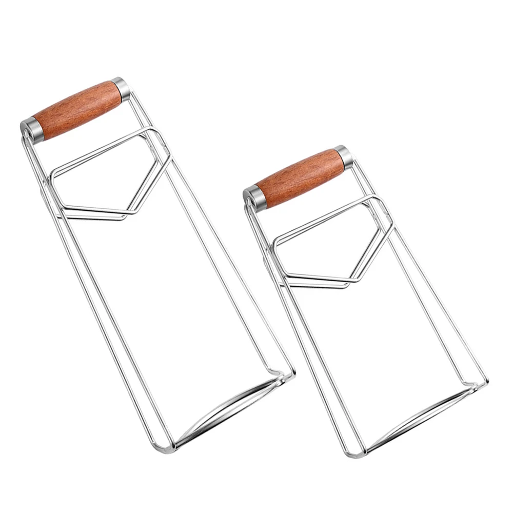 

2pcs Stainless Steel Kitchen Clamp Heat Resistant Bowl Lifter Clip Foldable Anti Scald Dish Holder Microwave Toaster