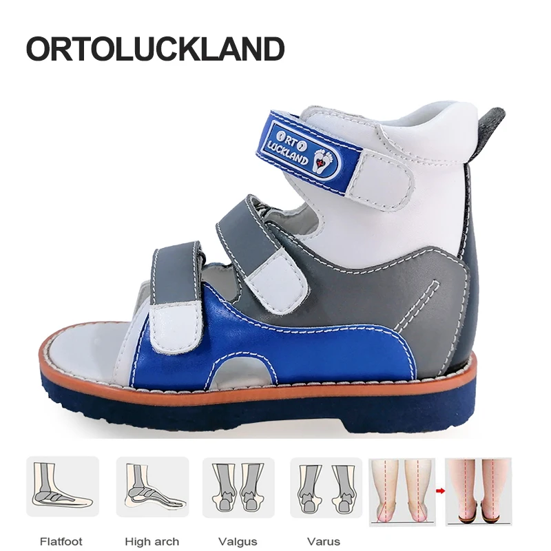 Ortoluckland Children Sandals Summer Boys Baby Orthopedic Shoes For Kids Toddler Teenager Fashion Flatfoot Footwear 2 Years Old