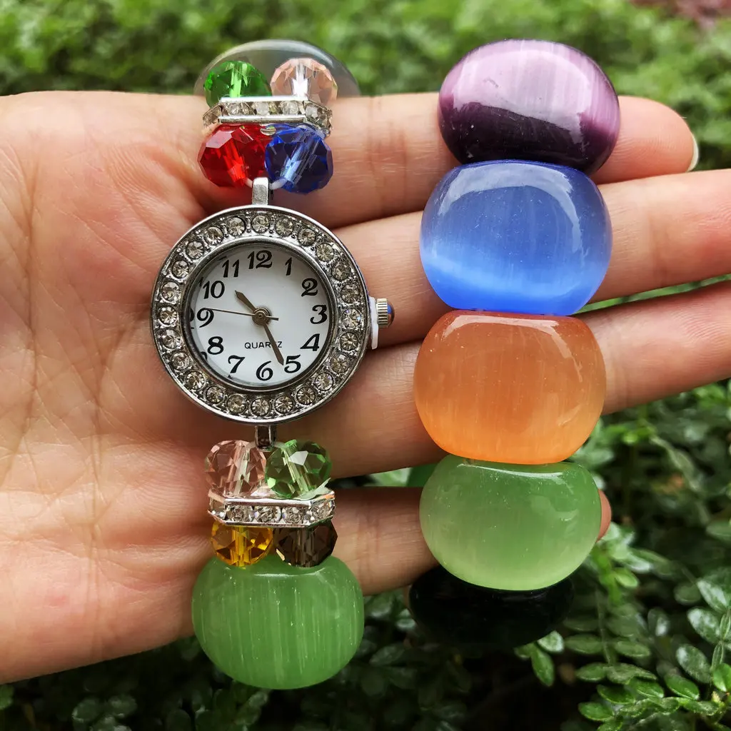 

1PCS Fashion Watch Clock Women Casual Glass Opal Bracelet Crystal Rhinestone Strap Quartz Wrist Female Wristwatches Christmas