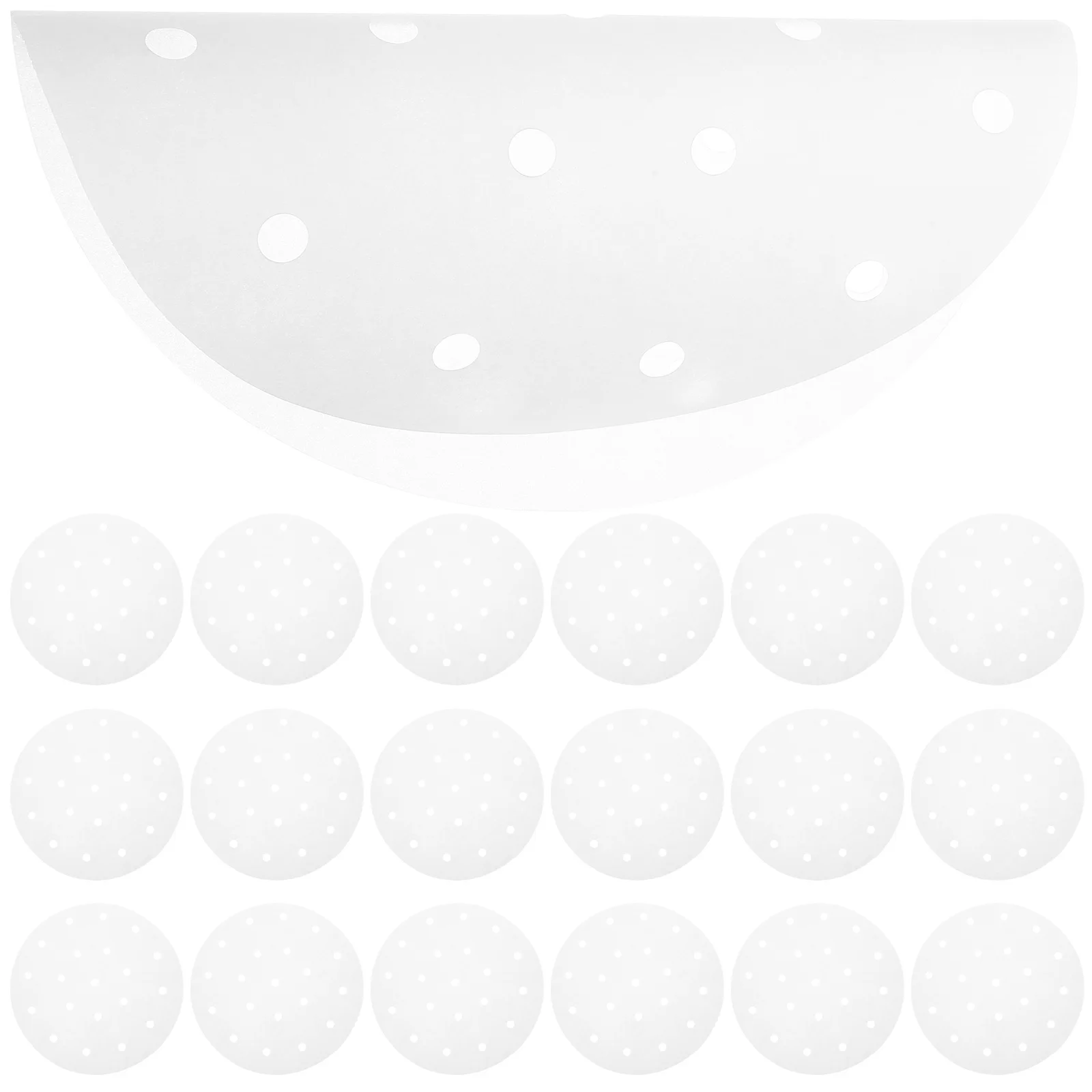 

500 Pcs Air Fryer Paper Liner Bamboo Steamer Liners Nonstick Baking Paper Dumpling Tray Accessories 10 Inch Round Sheets Heating