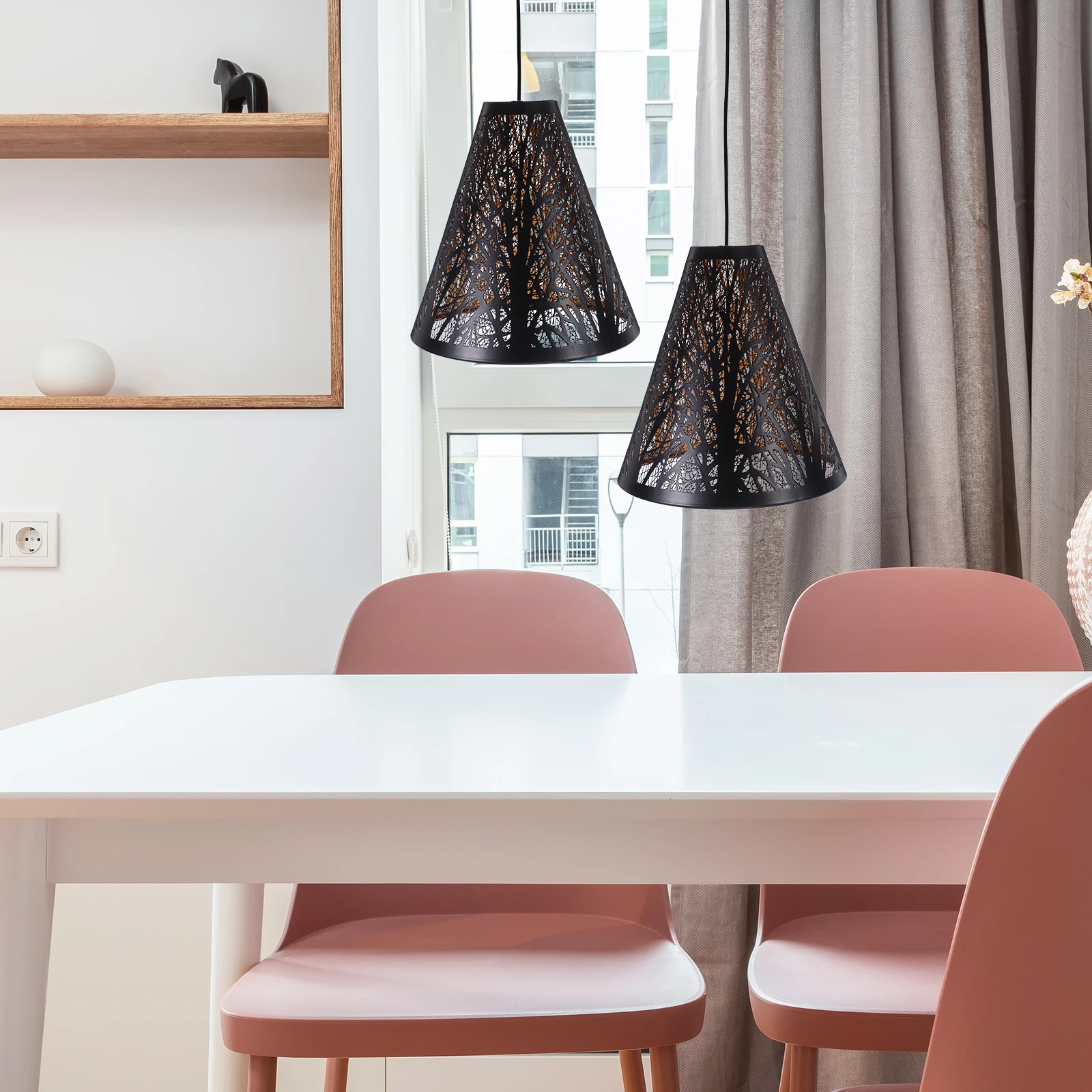 金属エッチングランプシェードドラムシェードヴィンテージブラック外装レトロインテリア交換用ライトカバーフロアテーブルペンダントランプ用