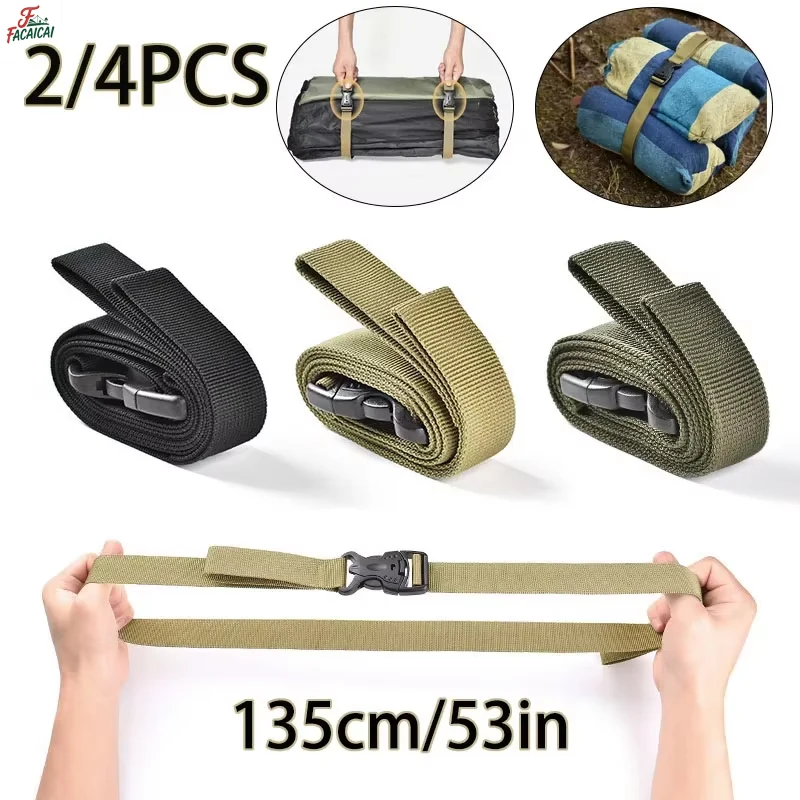 

2/4Pcs Outdoor Travel Tied Belt Durable Nylon Cargo Tie Down Luggage Lash Belts Strap Camping Hiking cargo Storage Straps Buckle