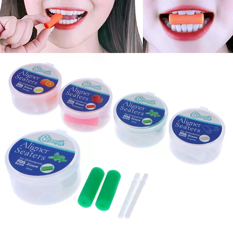2pcs Teeth Chewie for Patient Tooth Aligner Chewies Aligners Tray Brackets Dental Ortodoncia Teeth Whitening with Box