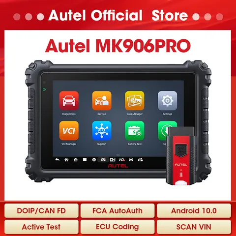 Autel 자동차 진단 도구 양방향 스캐너, CAN FD DOIP 지지대 업그레이드 MK906BT MS906BT ECU 코딩, MK906PRO
