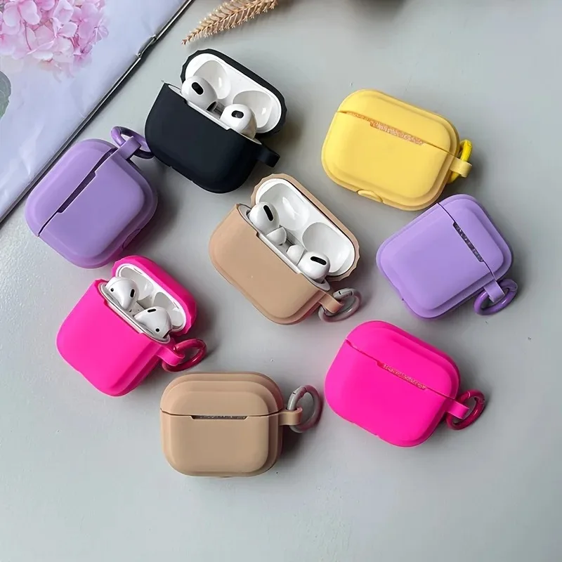 Funda de silicona líquida para Apple para Airpods Pro 2, funda para auriculares con cordón, funda protectora antipérdida para Air pods Pro 2