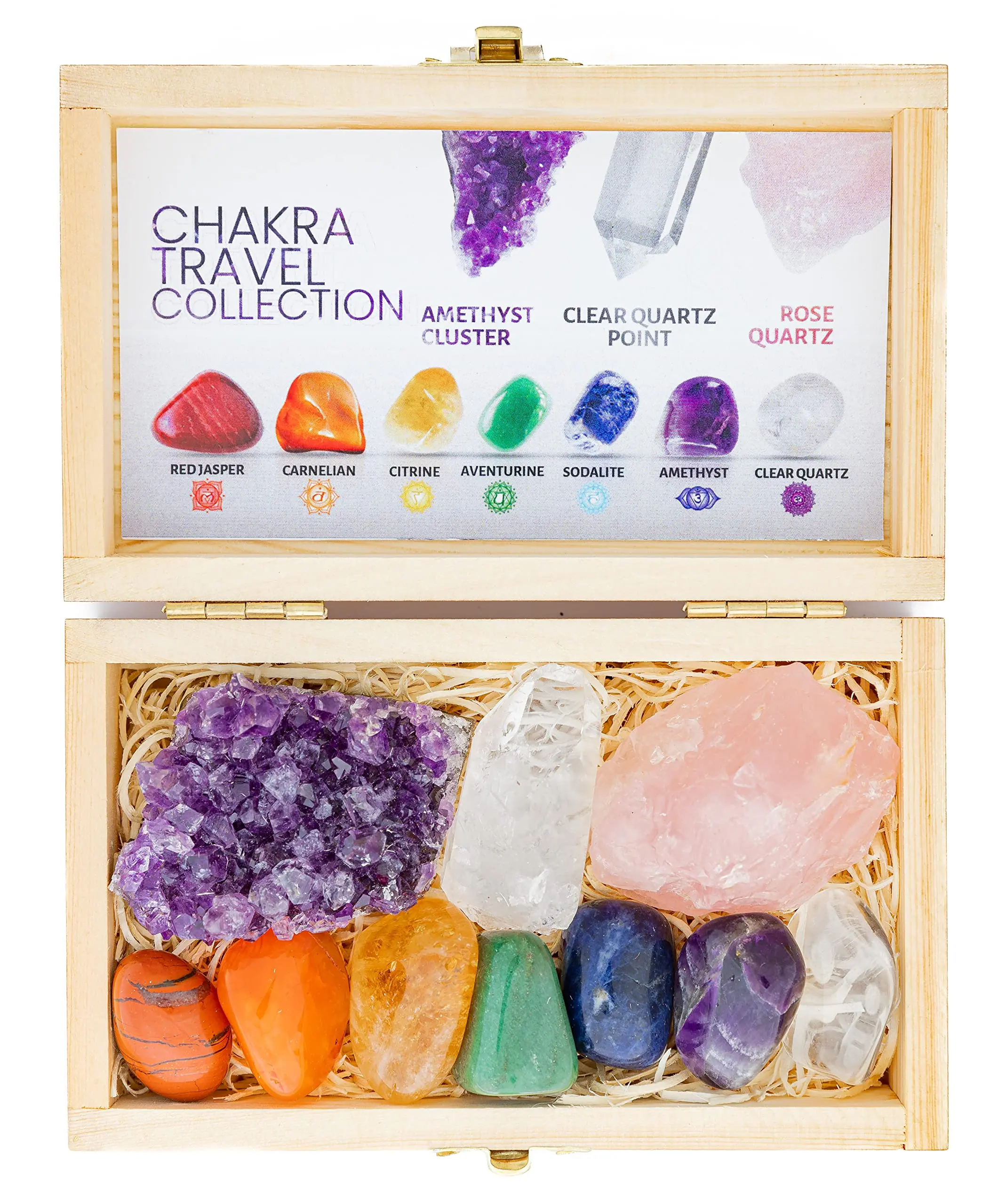 7 Chakra Point Natural Stone And Crystal Healing Gemstone Crafts Gift Box Reiki Healing Energy Gem Mineral Meditation Home Decor