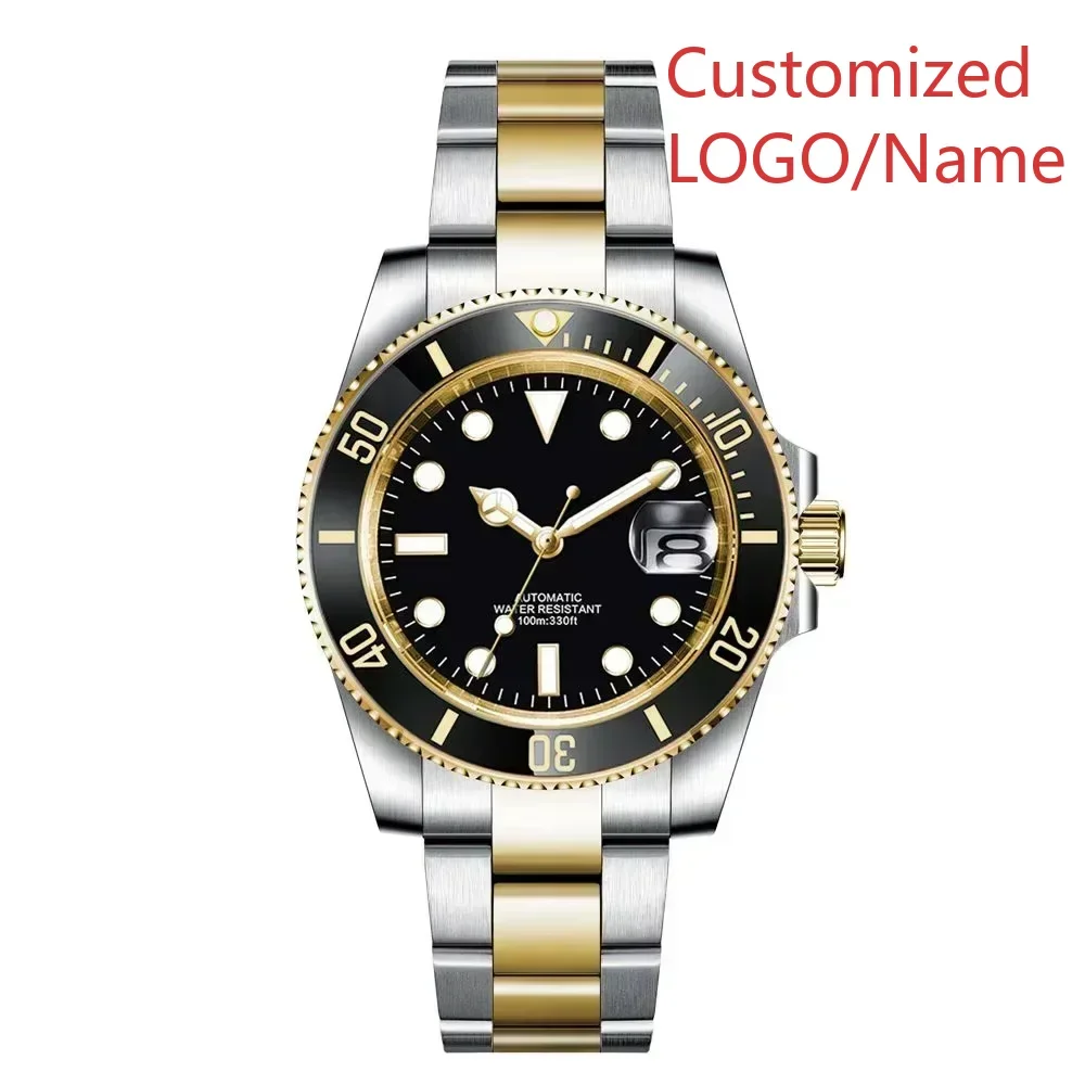 Orologio meccanico automatico da uomo Orologi impermeabili Ceramica Acciaio inossidabile Gomma Vetro zaffiro Personalizzato