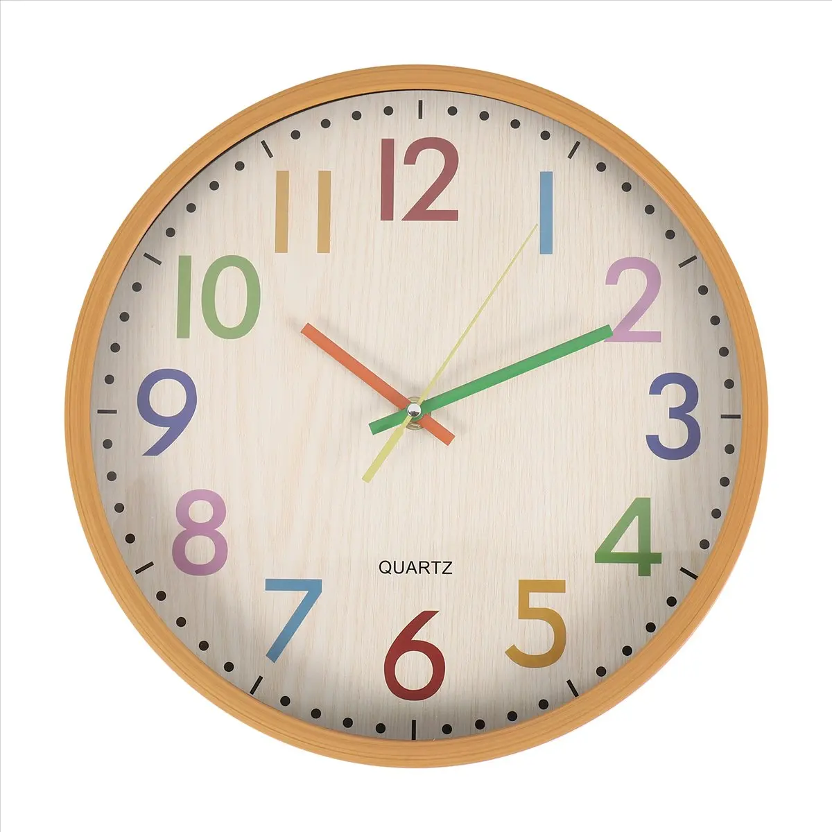 ABFW Silent Non Ticking Kids Wall Clock, Battery Operated Colorful Decorative Clock for Children Nursery Room Bedroom School Cla