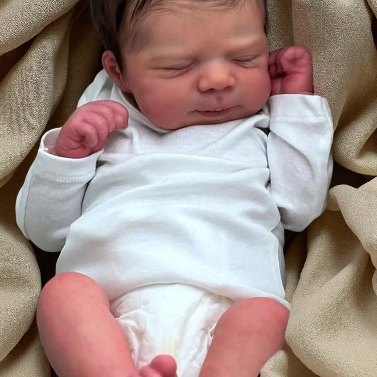 Risbecko – poupée Reborn réaliste de 43cm, comme un vrai bébé, poupée d'art faite à la main, peau peinte en 3D avec veines visibles, membres en vinyle