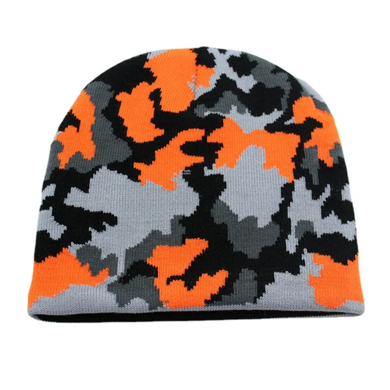 Camouflage Knitting Beanie Hats Cotton Warm Skullies Beanies Caps for Man Women Autumn Winter Wool Caps Knitted Bonnet Hats