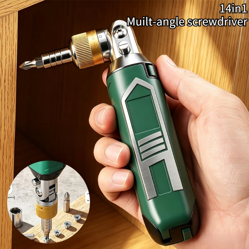 14-in-1 Multifunktions-Ratschenschraubendreher-Set, magnetische Schraubendreher-Bits, Handwerkzeug für Reparaturen, Schraubendreher-Bit-Set für Heimwerker