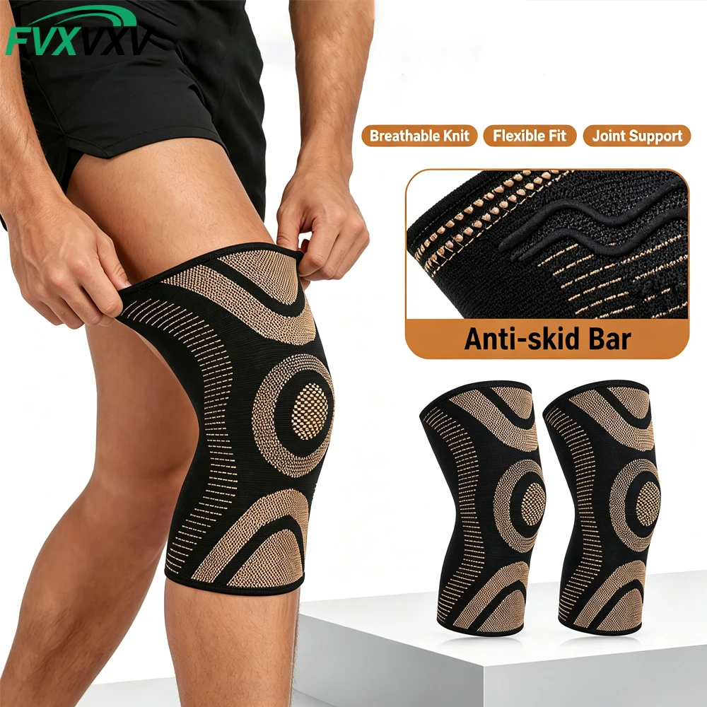 1/2PCS Copper Knee Braces for Men & Women -Knee Supports Copper Compression Knee Sleeve for Running, Working Out, Fitness, Sport