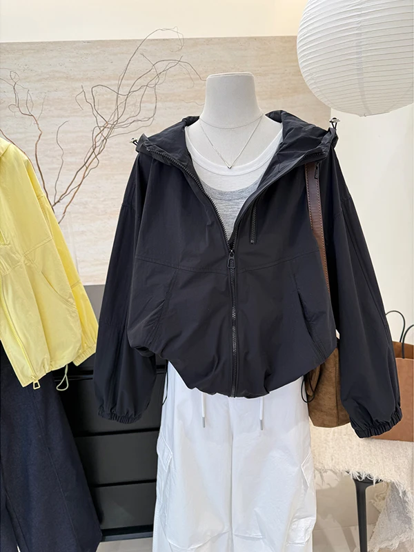 Lightweight Loose Summer Sun Protection Jacket Outdoor Lazy Style Fashionable Outerwear Long Sleeve Zipper Closure  Color