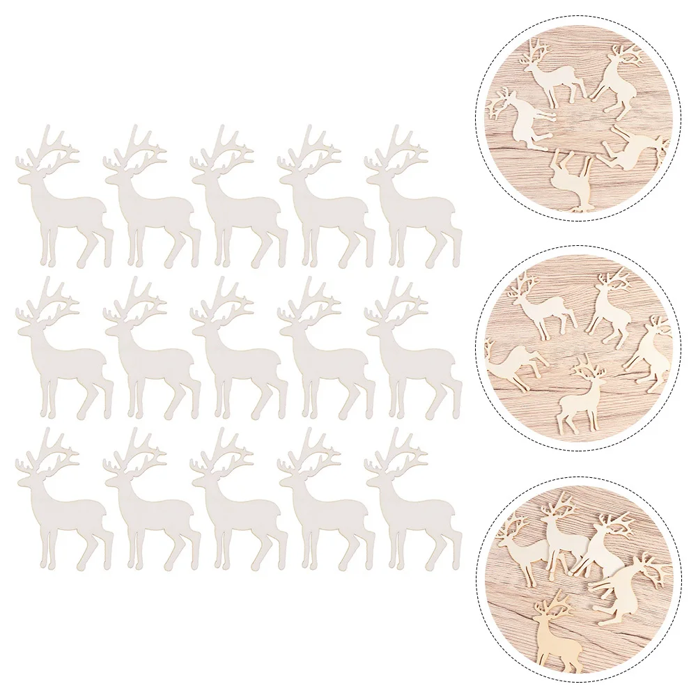 

15Pcs Wooden Craft Slices Deer Shape Design Natural Wood DIY Home Decor for Wall Window Door Table Bookshelf Hanging Pendant