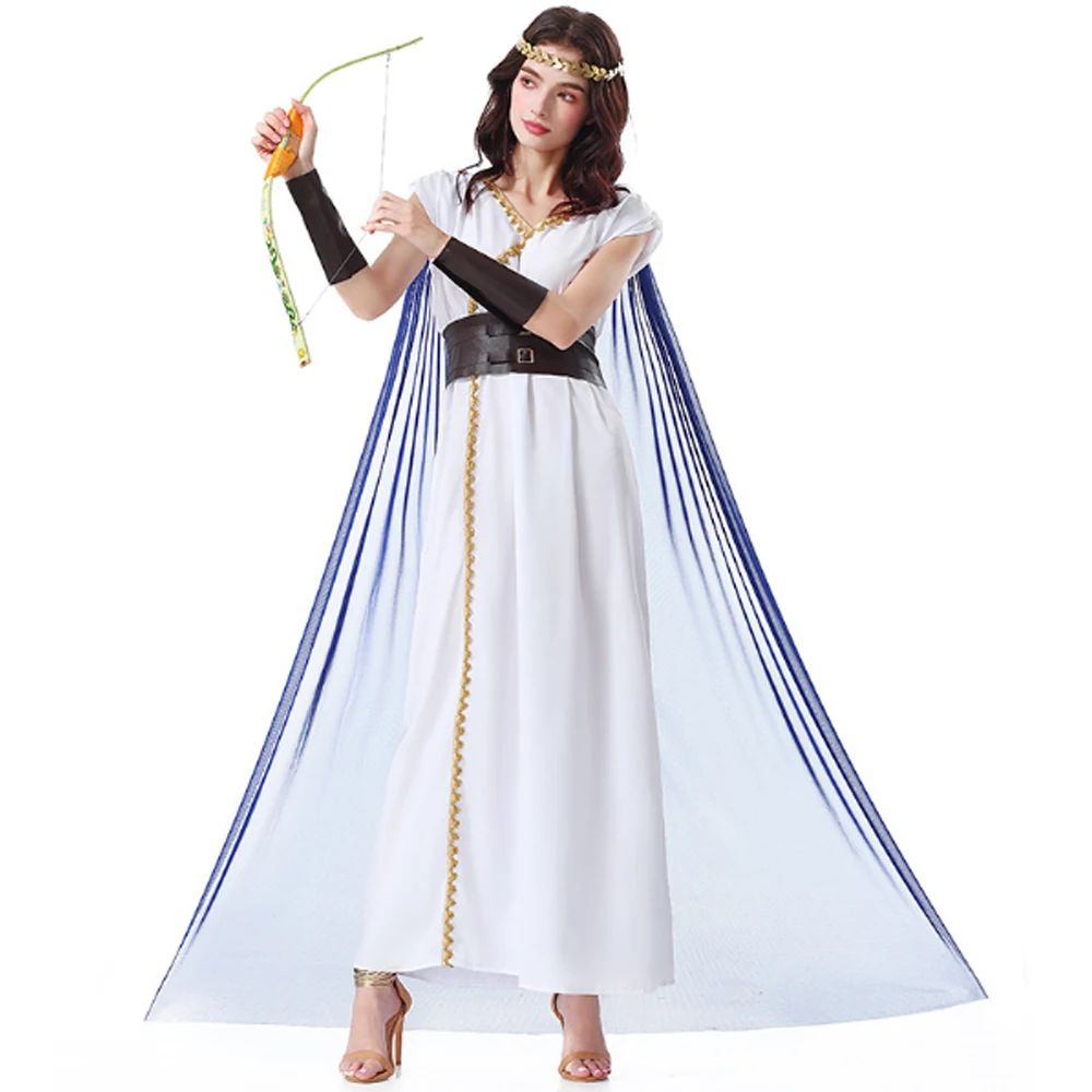 Disfraces de Cosplay de la Diosa Griega de la Caza Lunar para Mujer, Vestido de Carnaval de Halloween, Disfraz para Fiesta, Actuación en Escenario