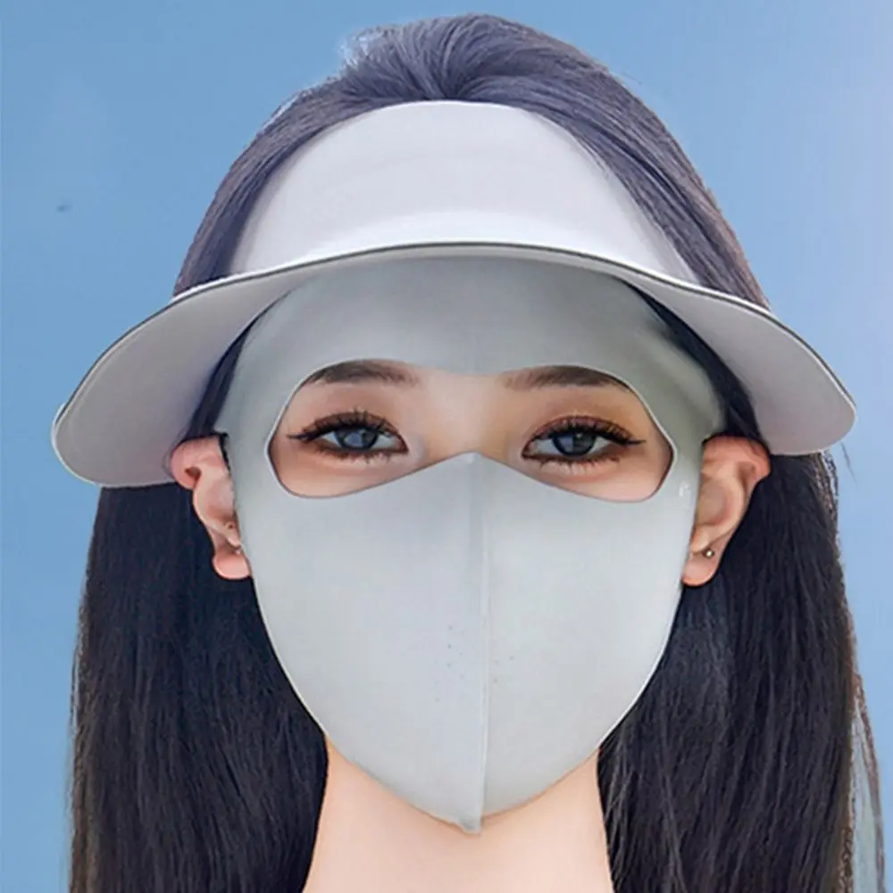 Nuova maschera solare resistente ai raggi UV Maschera integrale sottile senza traccia a forma di V Maschere traspiranti in seta di ghiaccio