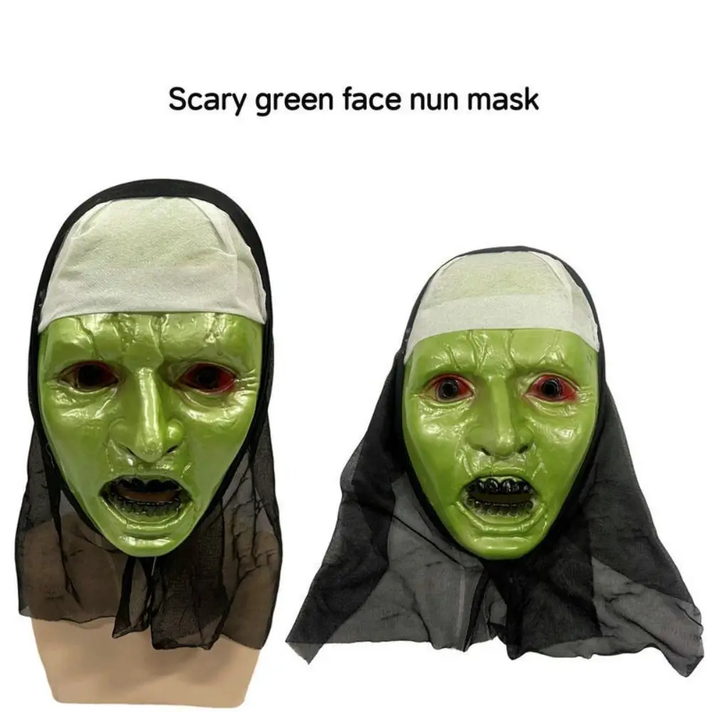 Costume Props Yellow Face Priest Mask Full Face Eye Mask One-eyed Bleeding Ghost Head Mask Headwear High Quality Halloween Mask