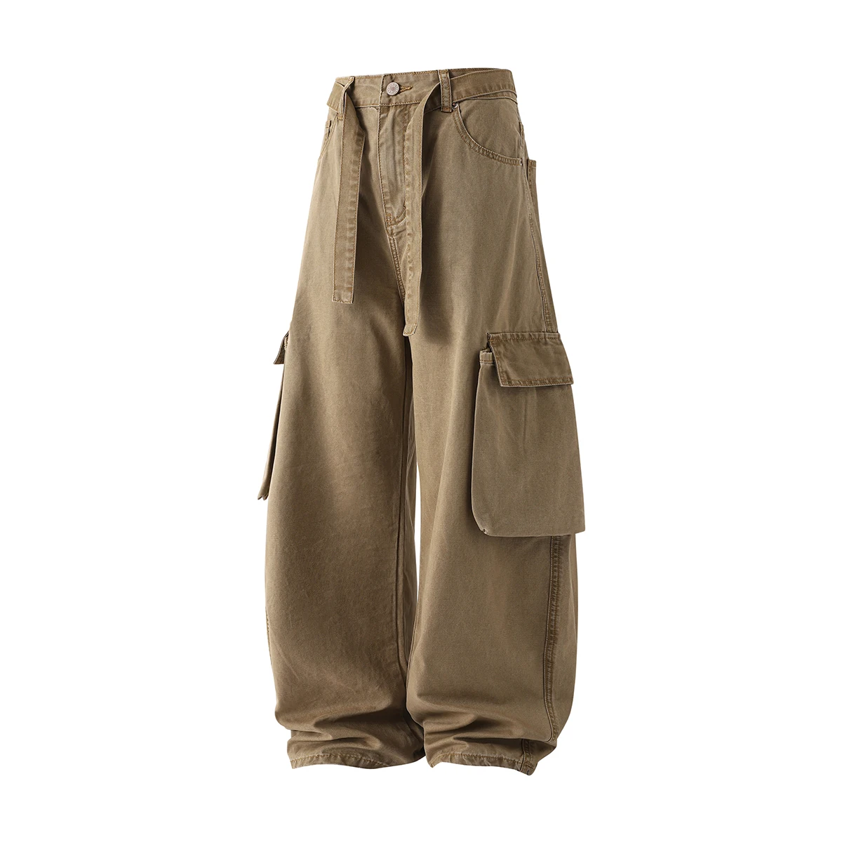 

2025 Autumn Men Retro High Quality Cotton Pants Men Streetwear Wide Leg Pants Male Loose Straight Casual Coffee Trousers