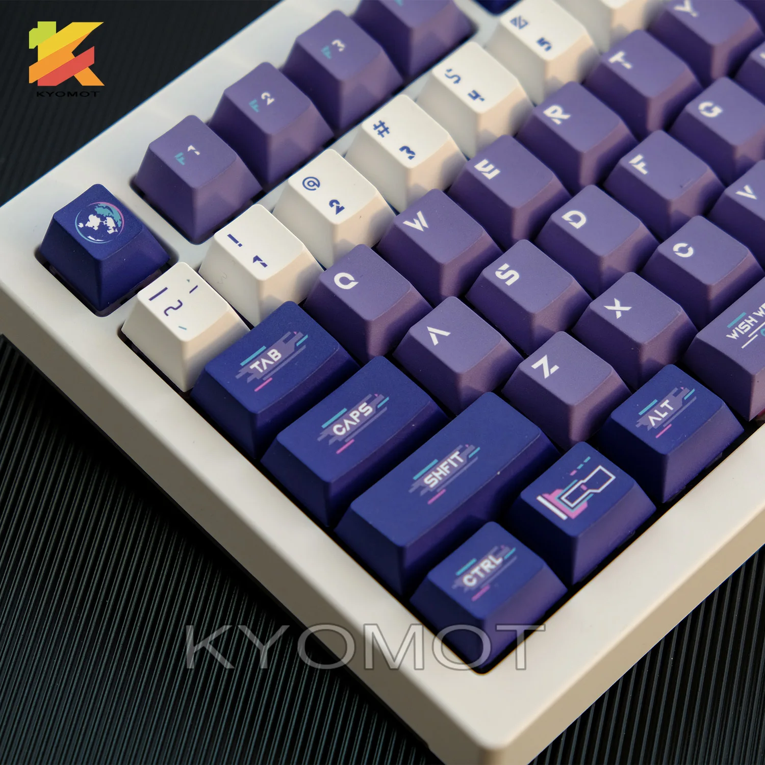 

KYOMOT 128-клавишные колпачки для клавиш с тематикой Edgerunners PBT Dye Cherry Profile Night City Keycap для MX Switch GMK Механическая клавиатура
