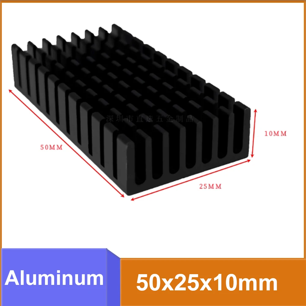 1pcs Slotted Aluminum Profile Heatsink 50x25x10mm Radiator Transistor Chip Electronic Components Cooling Block