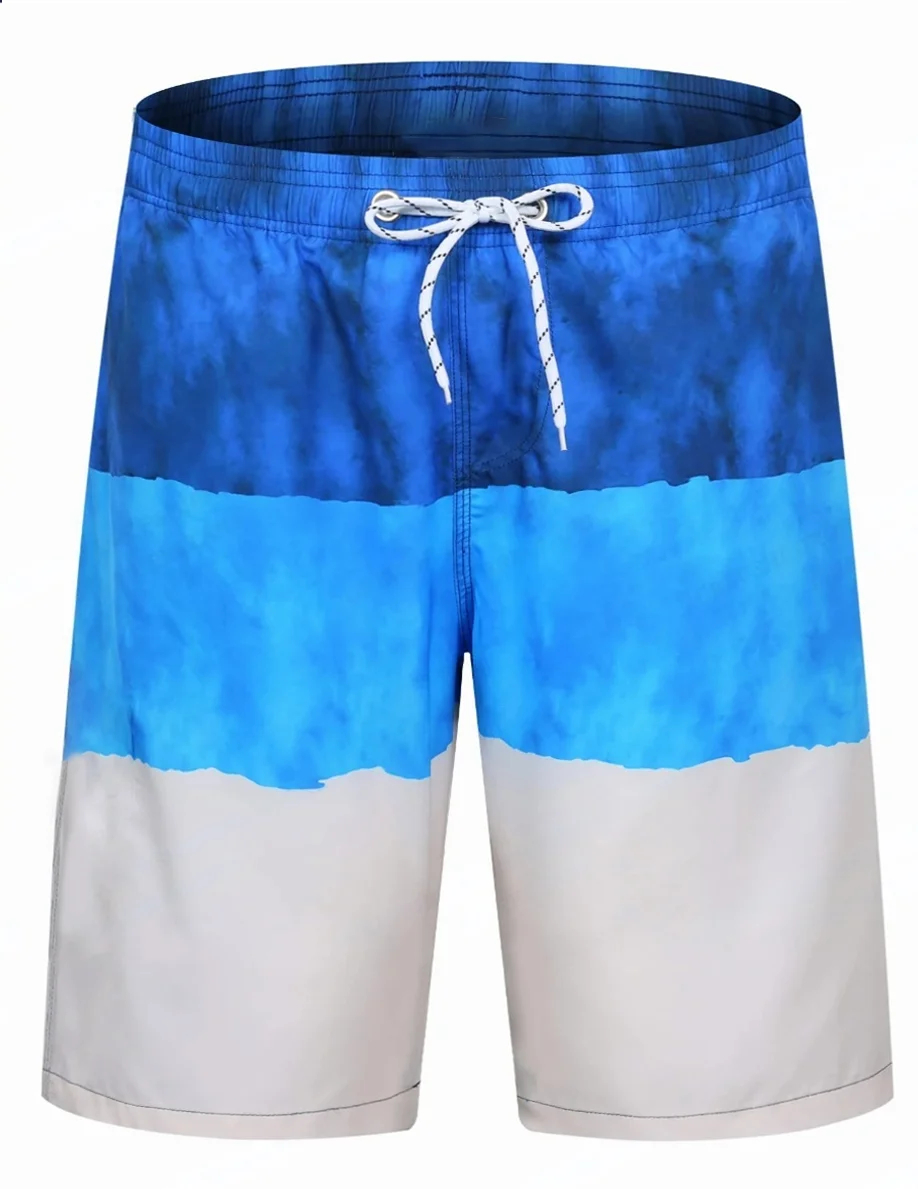 2025 vacaciones de verano, pantalones cortos con estampado para correr con cordón en la cintura para hombre, bañadores de moda con estampado 3D, ropa informal corta transpirable