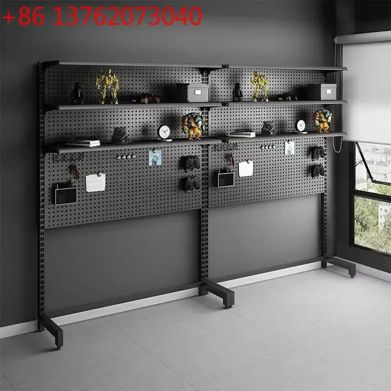 

TTVertical hole rack floor-to-ceiling e-sports room decorative metal storage rack free of punching