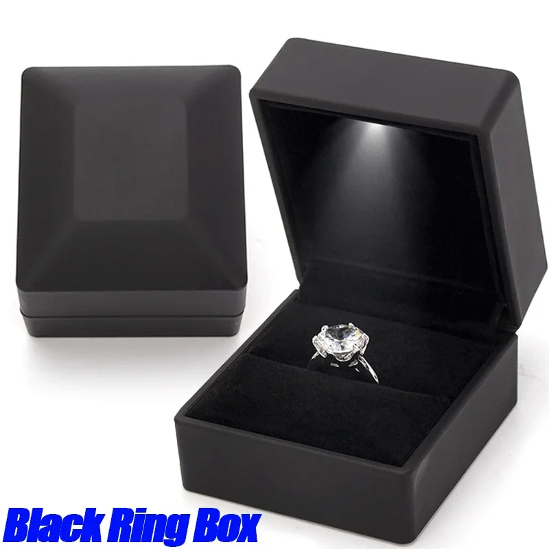 Boîte à Bague Cœur Lumière LED – Écrin Velours Rouge Automatique, Parfait Demande En Mariage & Fiançailles