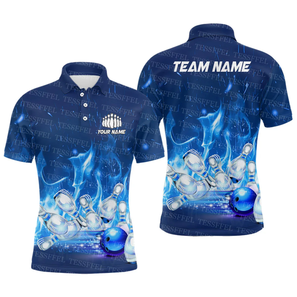 

Custom Name Graffiti Flame Gradient Bowling Tattoo Retro Harajuku 3DPrint Casual Funny Unisex Polo Jersey Shirts Short Sleeves S
