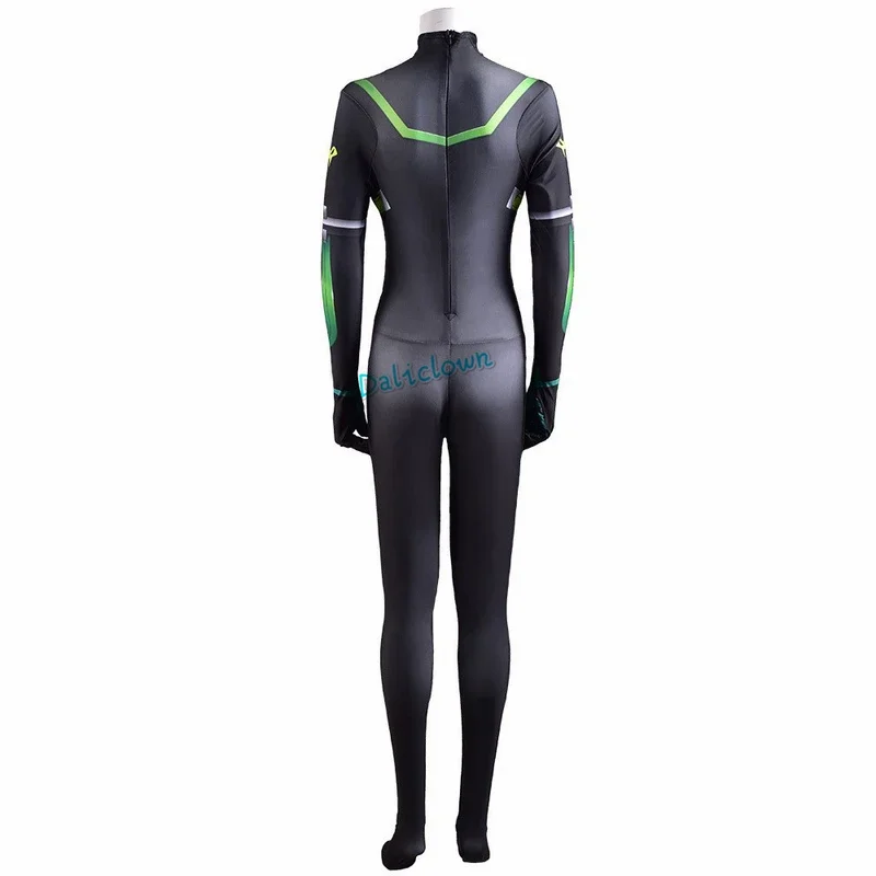 Game VALORANT Cosplay Viper Bodysuit Women Girls Snake Sabine Assasin Viper Cosplay Halloween Costume Wig Jumpsuit Mask Suit