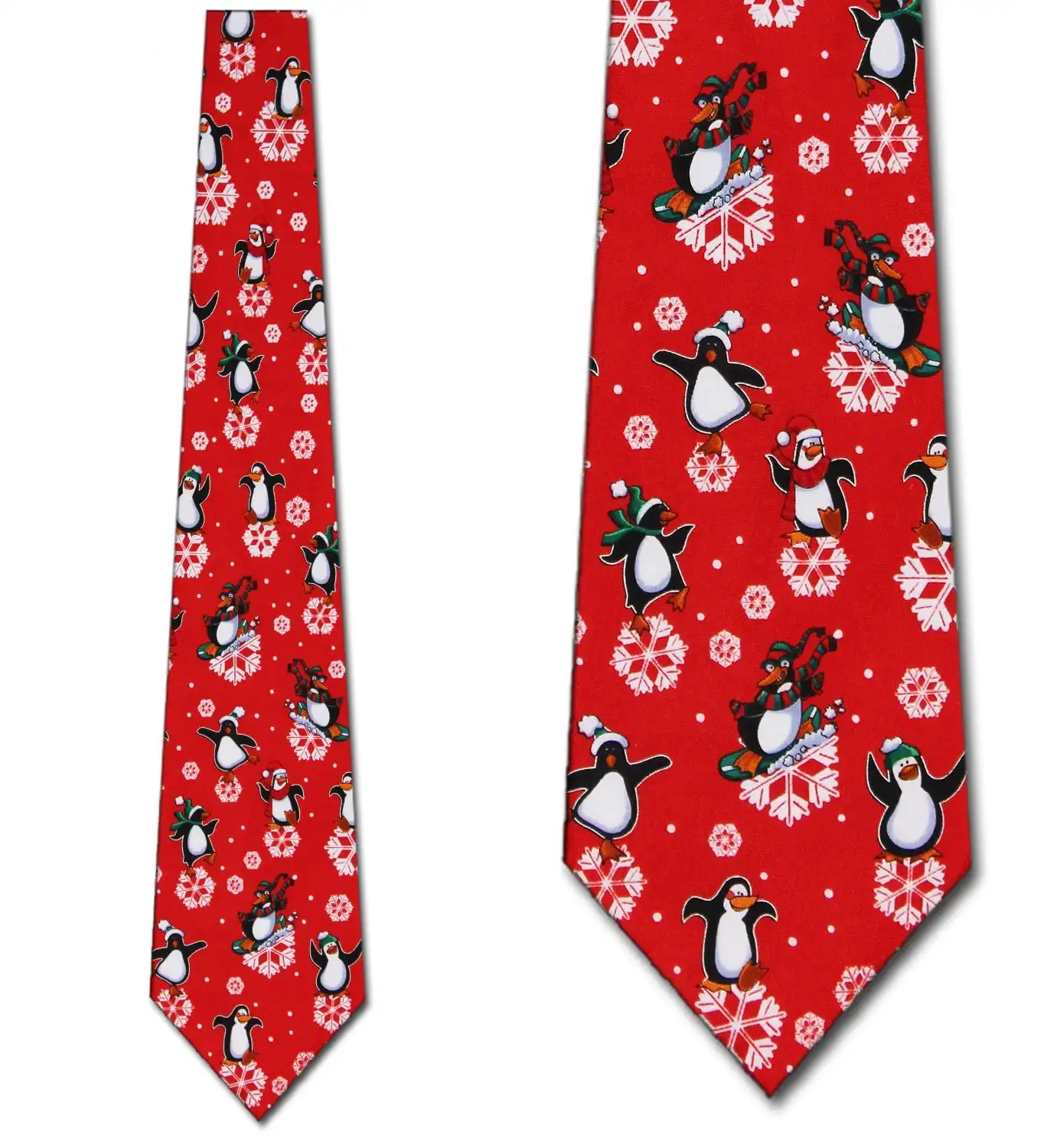 Penguins and Snowflakes Necktie Mens Tie by Tieguy