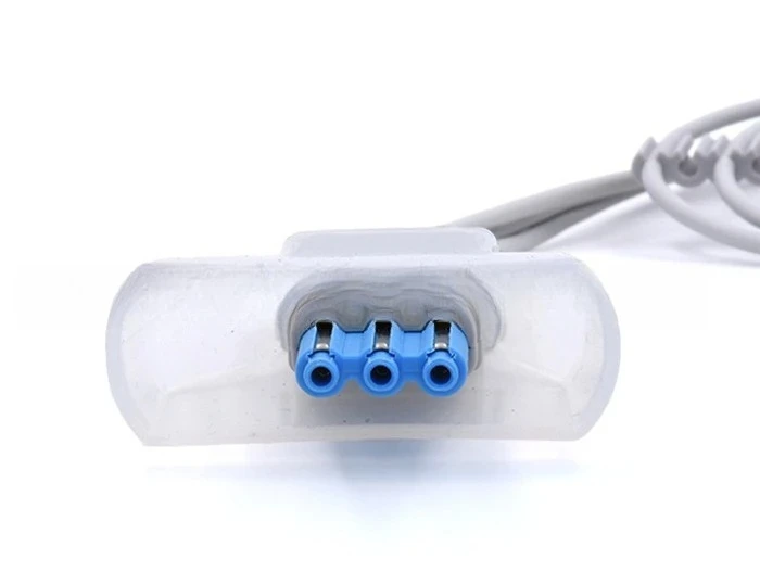 IEC 3 Lead Reusable Split ECG Buckle & Clamp Lead Wire