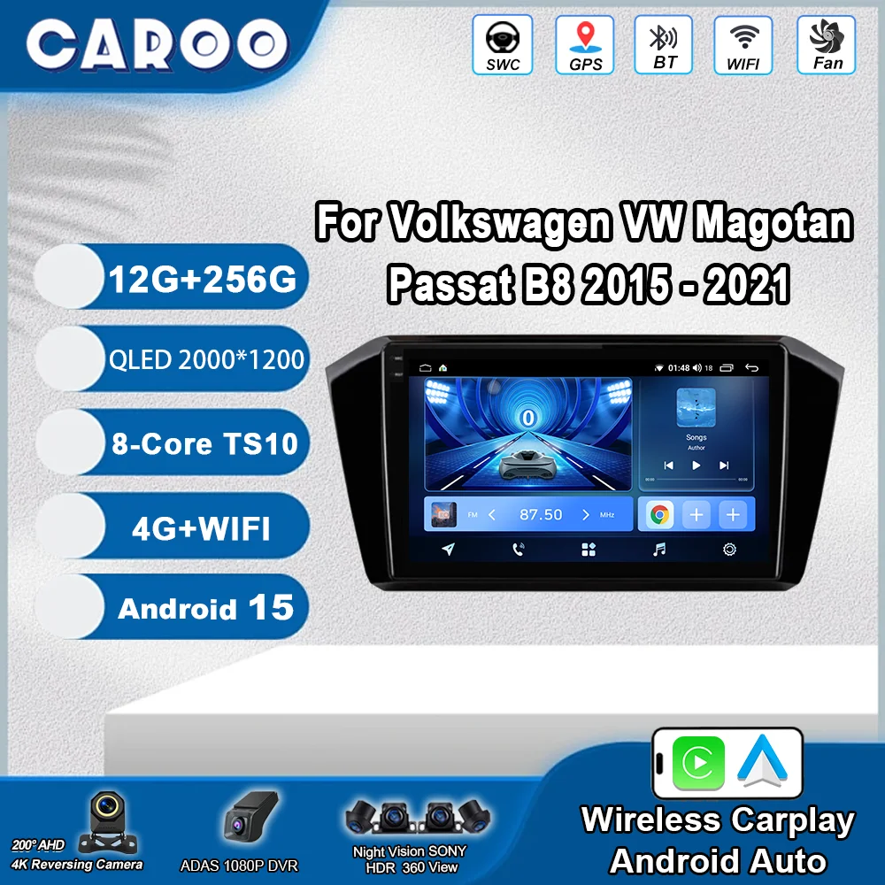 

Android 15 For Volkswagen VW Magotan Passat B8 2015 -2021 Auto Radio Multimedia Video Player Navigation Stereo GPS Touch Screen