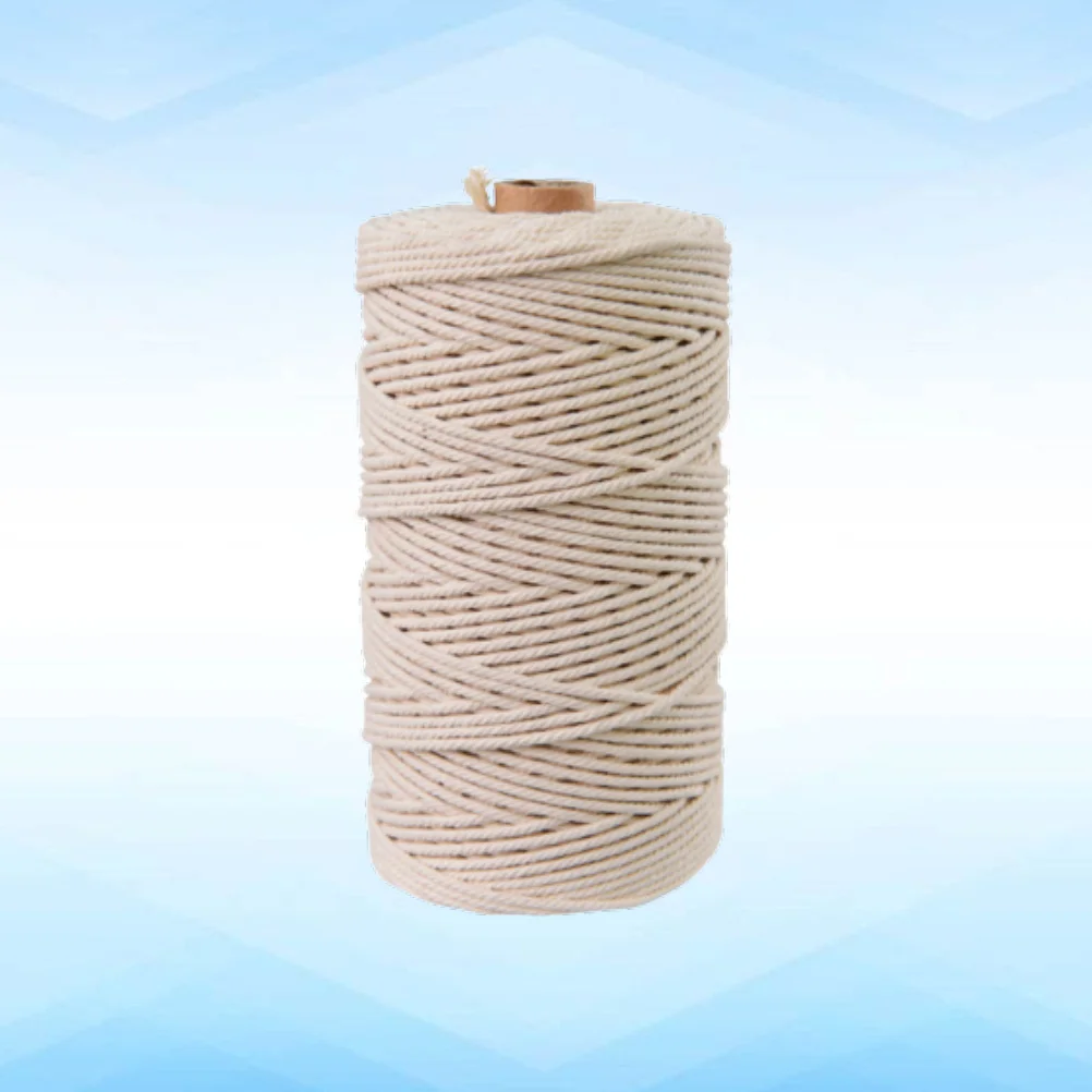 100m Cotton Rope Natural Color 4mm Strong Twisted Cord for Macrame Plant Hangers Wall Hanging DIY Handmade Binding Cord