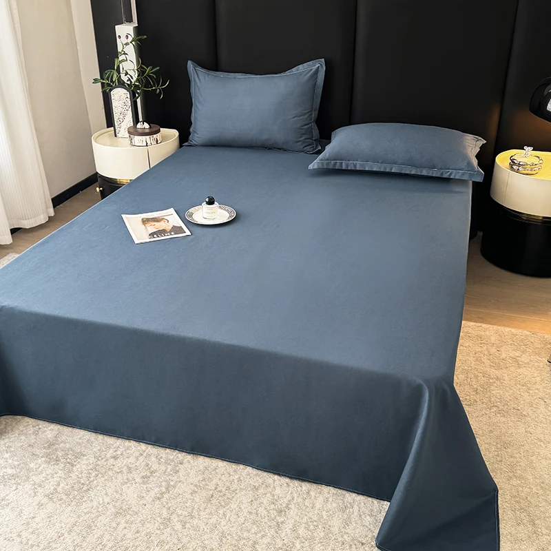 A bedsheet suitable for all four seasons, plain color, for both single and double beds in student dormitories, in multiple color