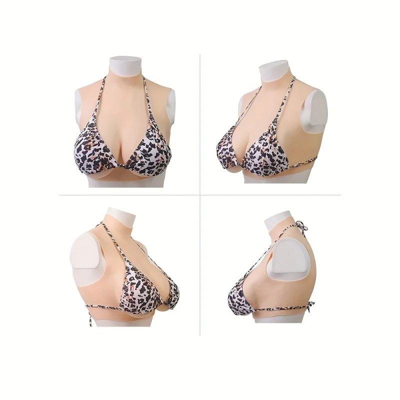 Huge Silicone Breast Forms Plate for Crossdresser Trans Cosplay Transgender with Nipple Areola Fake Boobs Bodysuit Shakeing