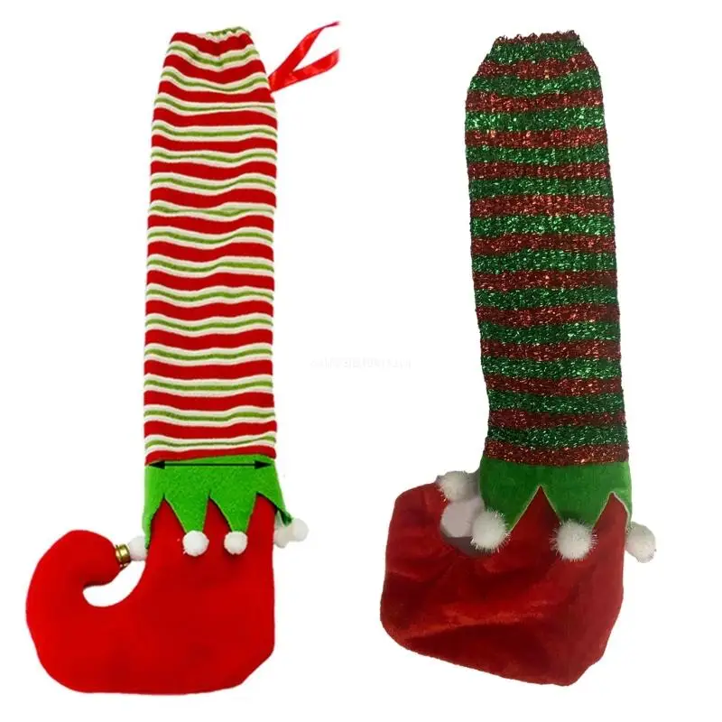 Soft and Durable Christmas Elf Striped Table Leg Covers Chair Foot Covers Perfect for Various Furniture Legs Dropship