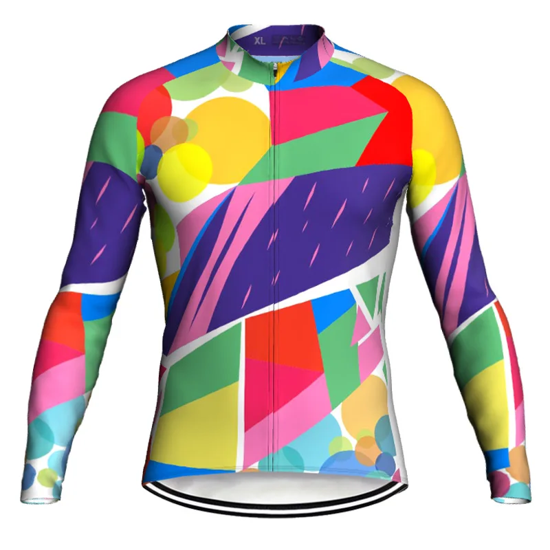 

Cycling Jacket, Colorful, Rainbow, Bicycle Wear, Long Sleeve Jersey, Road Top Jersey, Race Ride, Motocross Sweater, Sport Shirt