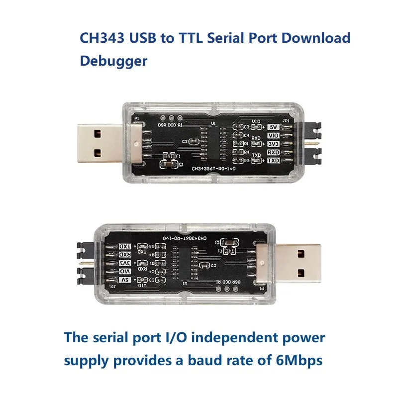 CH343 USB to TTL Serial Port Download Debugger High Speed 6Mbps 5V/3.3V/2.5V/1.8V Serial Port Independent IO