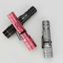 Mini Bright LED Flashlight Grey/Pink/Black Portable Emergency Light Night Travel Camping Exploring Work Essential Light