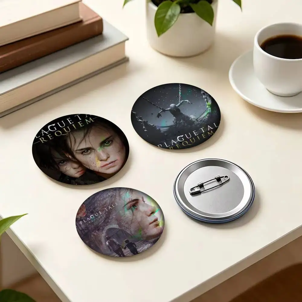 Game A P-Plague Tale Requiem    Anime Brooches Cute Cartoon Badge Jacket Jeans Lapel Pin Gift Accessorie
