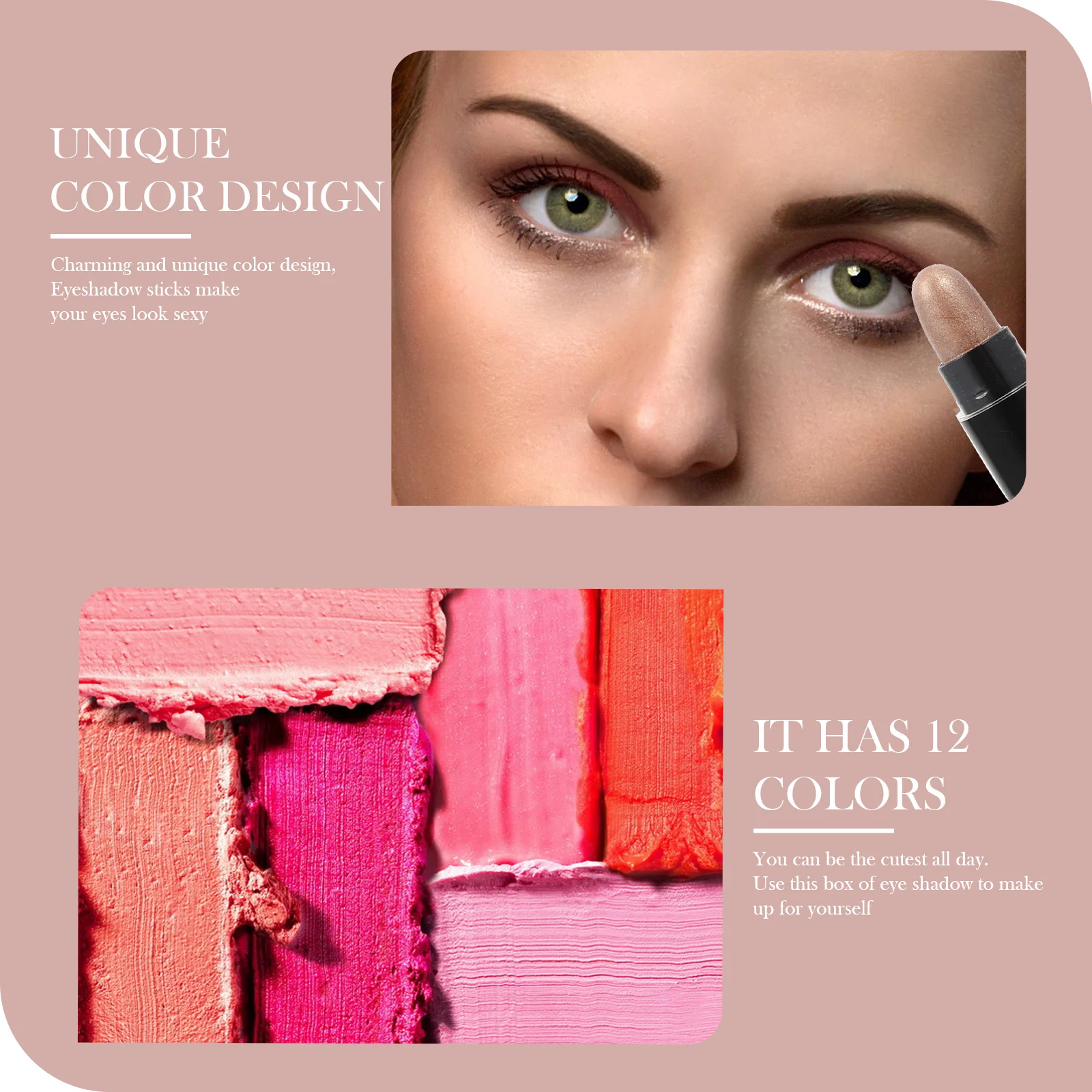 1 صندوق عينيه عصا مجموعة ملونة طويلة الأمد ظلال العيون القلم النساء ماكياج ملحق الساحرة مستحضرات التجميل أداة العين