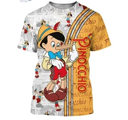 2024 Disney Pinocchio Orange Cross Comic Book Patterns Disney Cartoon 3D Men and Women T-Shirt