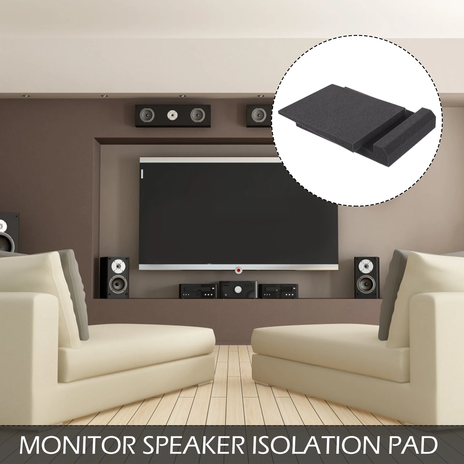 

Studio Monitor Speaker Isolation Pads Soundproof Acoustic Shock Absorption Foam High Density Professional Audio