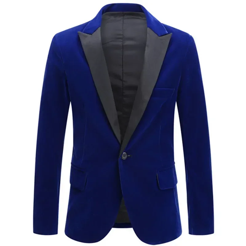 Tuxedo de marié en velours pour hommes, tendance, coupe cintrée, robe de soirée de mariage, costume d'affaires décontracté,
