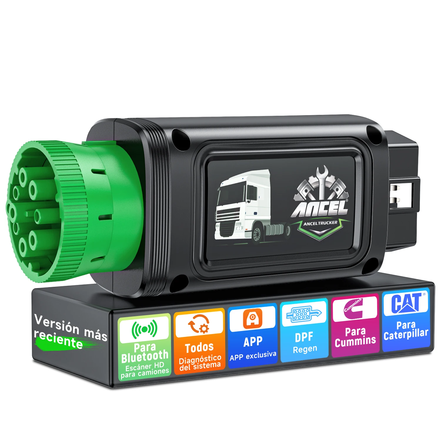 

ANCEL HD100 Bluetooth Heavy Duty Truck Scanner Full System Code Reader D-P-F Regen for Cummins for Caterpillar 16 Pin/9 Pin