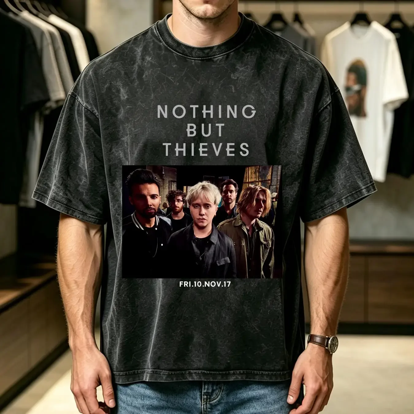 washed T Shirt tour 2017 NOTHING BUT THIEVES band All Size long or short sleeves vintage Washed Unisex Breathable fashion